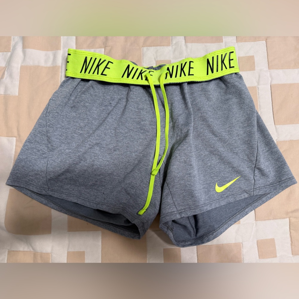 Nike Dri-FIT Gray and Neon Yellow Shorts